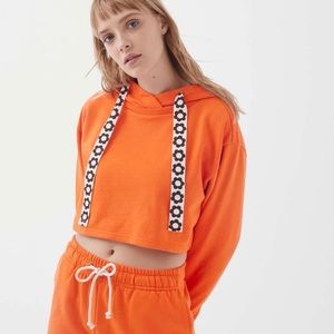 Urban Outfitters Out From Under Orange Cropped Hoodie